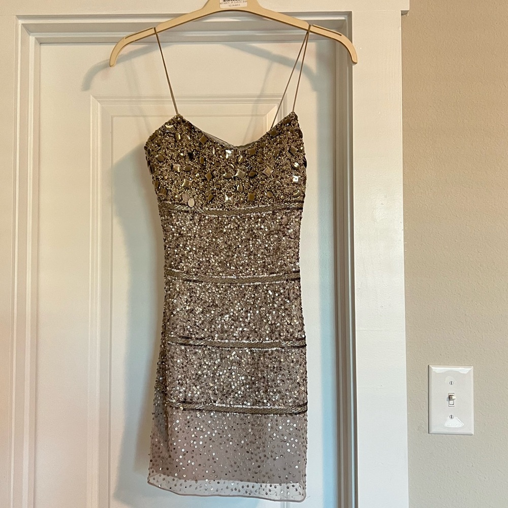 Aidan Mattox Beaded Formal Mini Dress size 2